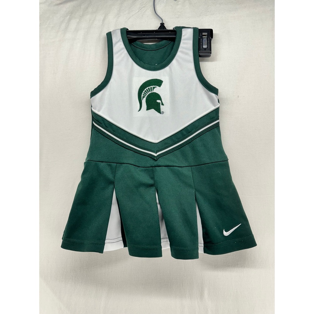 Nike Michigan State Spartans Cheerleader Dress Green White Toddler Girls 2T